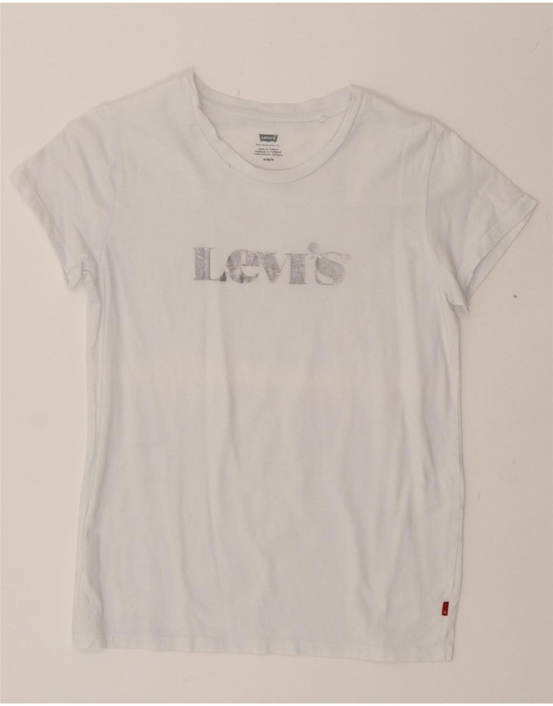 LEVI'S Womens Graphic T-Shirt Top UK 12 Medium White Vintage Levi's and Second-Hand Levi's from Messina Hembry 