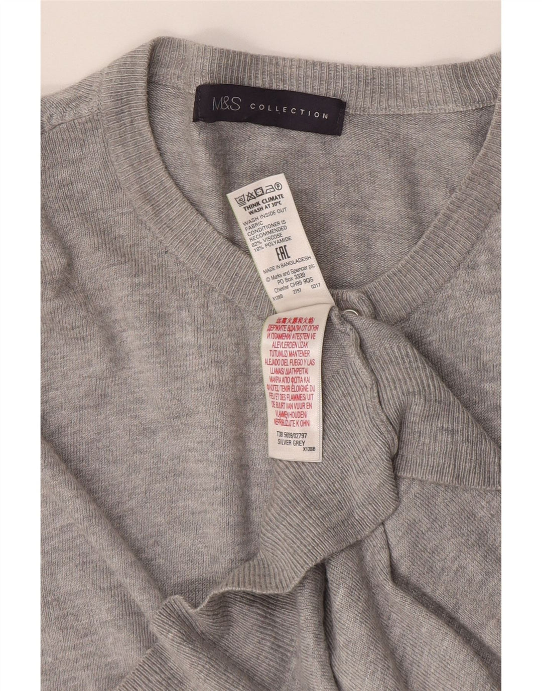 Marks & Spencer Cardigan pour femme en viscose gris moyen UK 44