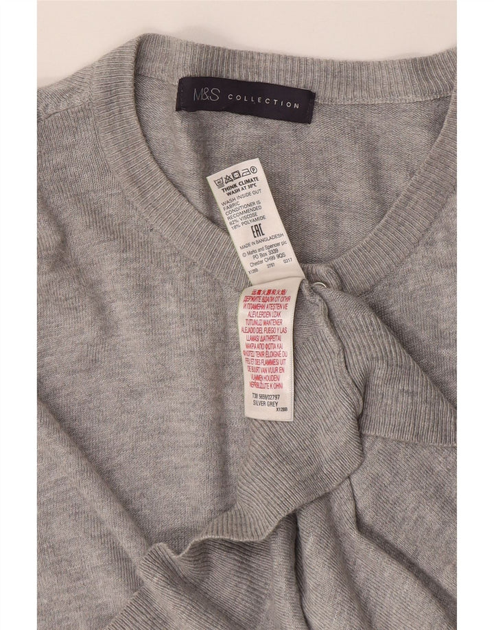 Marks & Spencer Cardigan pour femme en viscose gris moyen UK 44