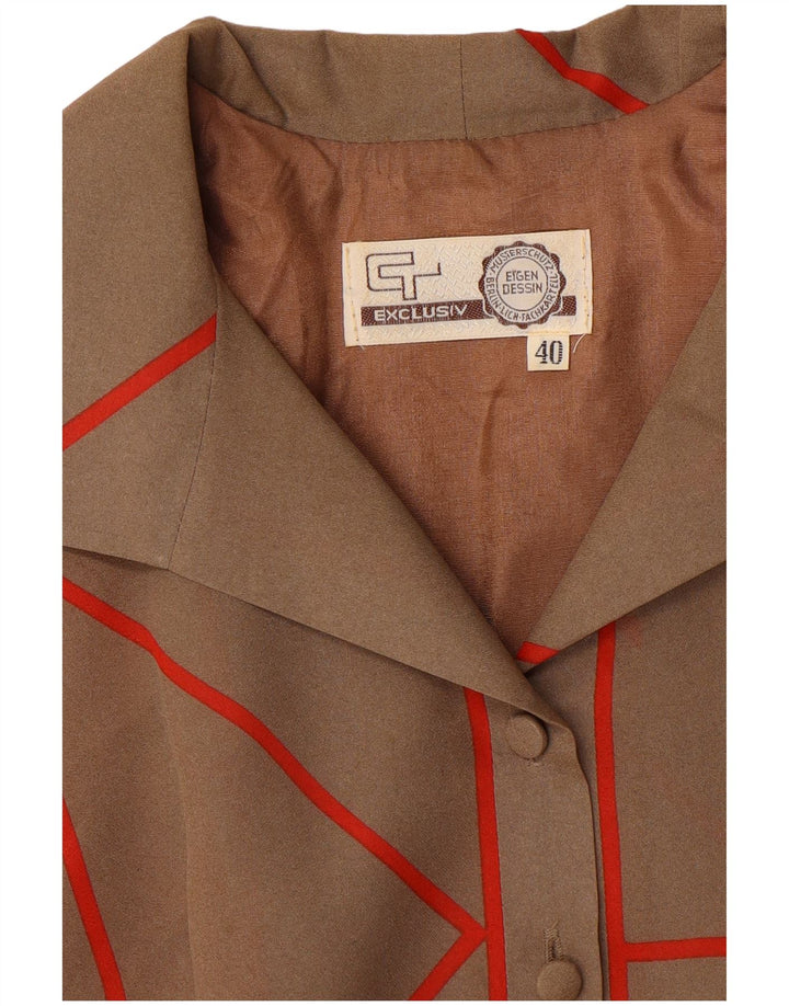 EXCLUSIF Robe trapèze à manches longues pour femme EU 40 Marron moyen géométrique