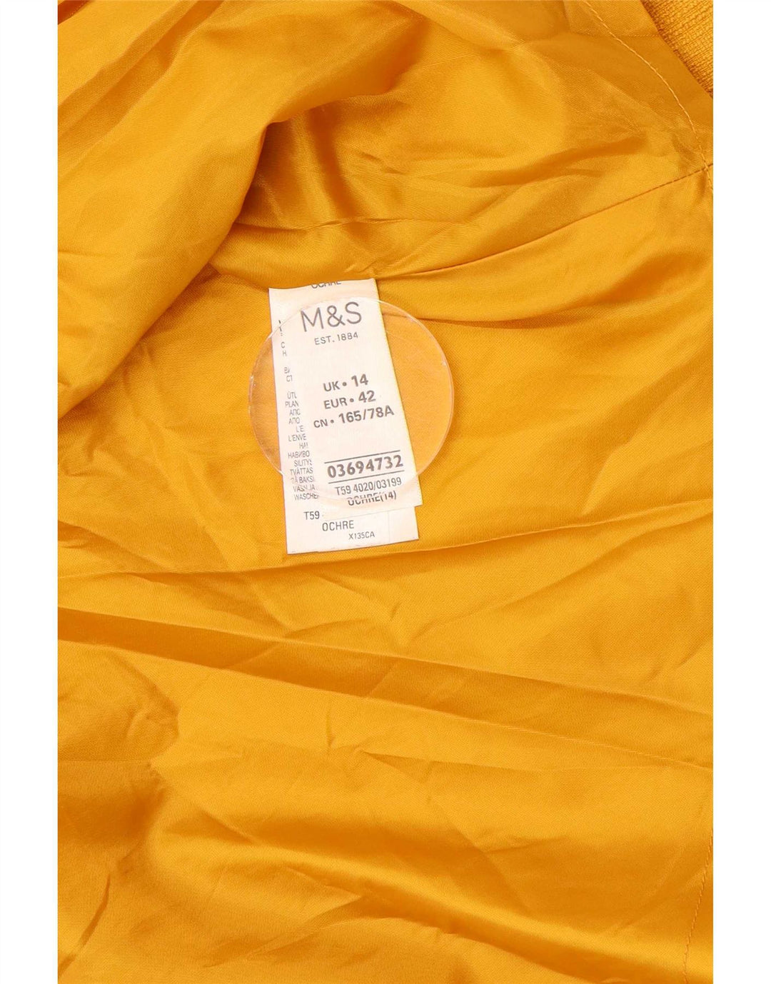 Marks & Spencer Jupe cargo pour femme UK 14 Large W34 Jaune Polyester