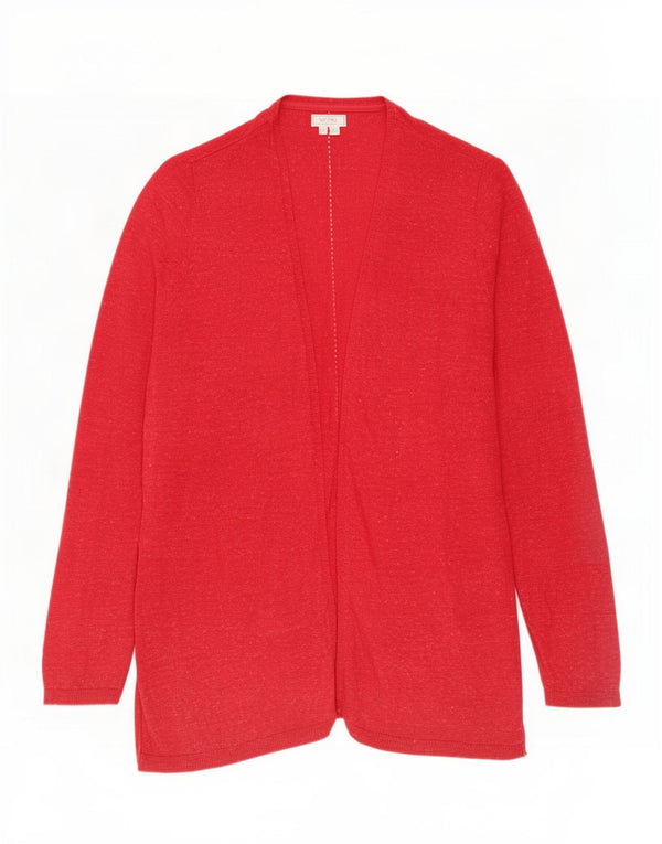 Fat Face Pull Cardigan Ouvert pour Femme UK 16 Grand Coton Rouge