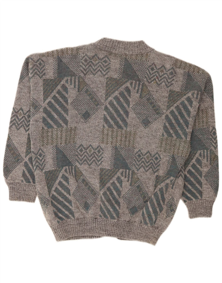 Gianni Cardigan coupe ample pour homme gris moyen géométrique