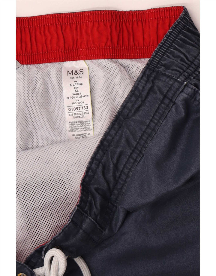 Marks & Spencer Short de Bain Homme XL Bleu Marine Colorblock Polyester