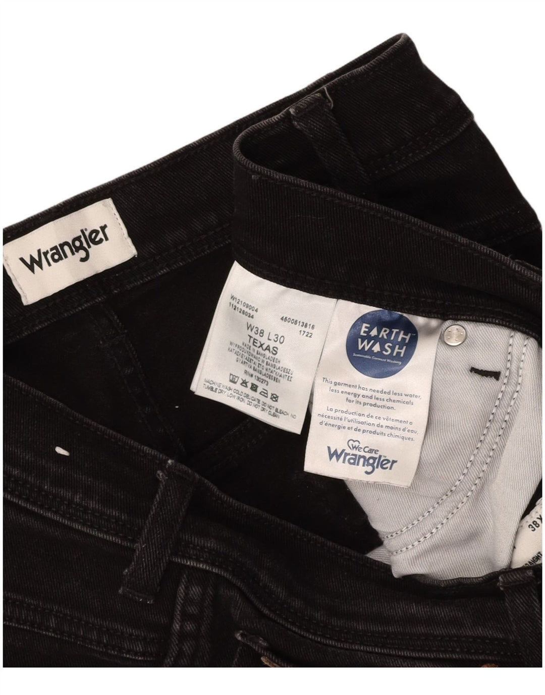 WRANGLER Jean Droit Texas Homme W38 L30 Noir Coton