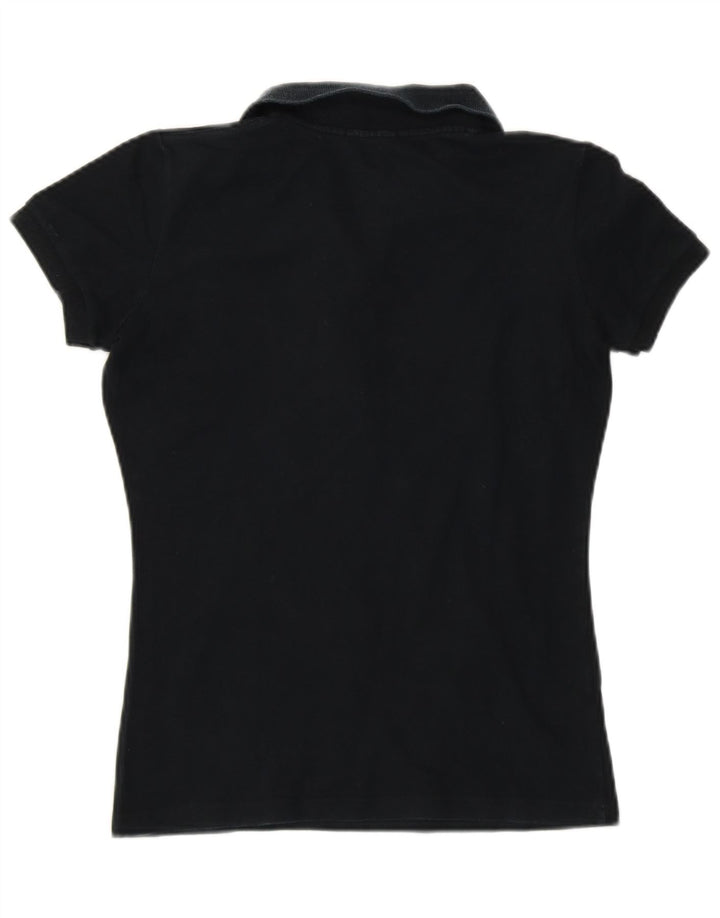 FRED PERRY Polo Femme UK 8 Small Noir Coton