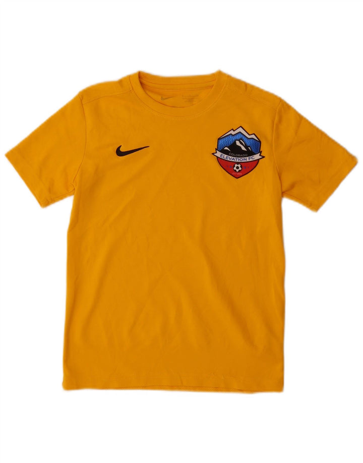 Nike Garçons Dri Fit Graphic T-Shirt Top 8-9 ans Petit Jaune Polyester