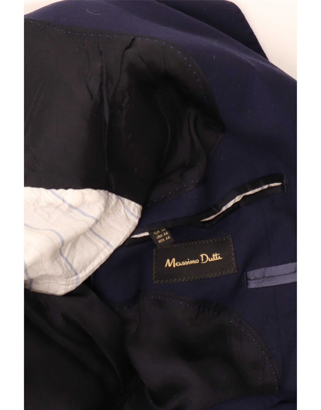 Massimo Dutti Veste Blazer 2 Boutons Homme EU 54 XL Bleu Marine Laine