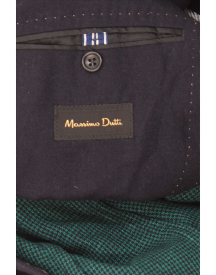 Massimo Dutti Veste Blazer 2 Boutons Homme EU 48 Laine Bleu Marine Moyen
