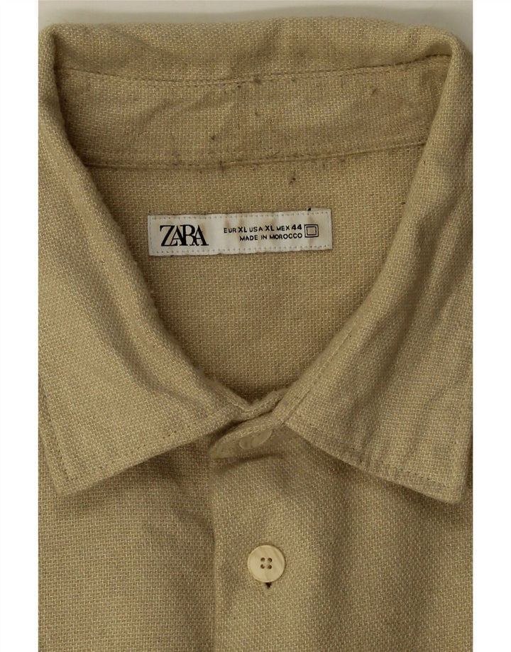 Chemise Homme Zara XL Beige