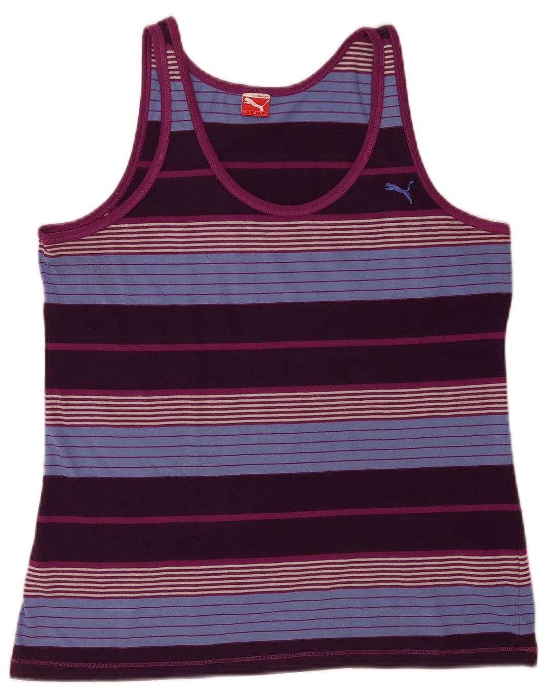 Puma Débardeur Femme UK 46 Large Multicolore Rayé Polyester Sports