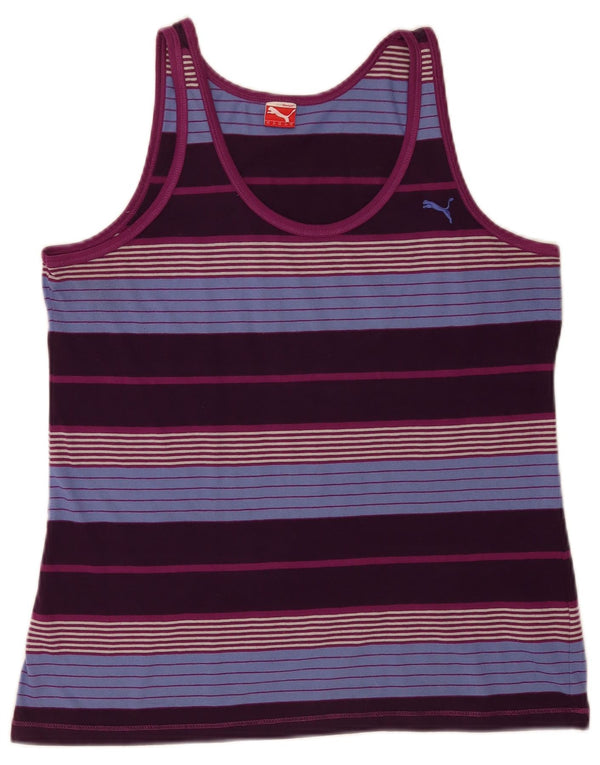 Puma Débardeur Femme UK 46 Large Multicolore Rayé Polyester Sports