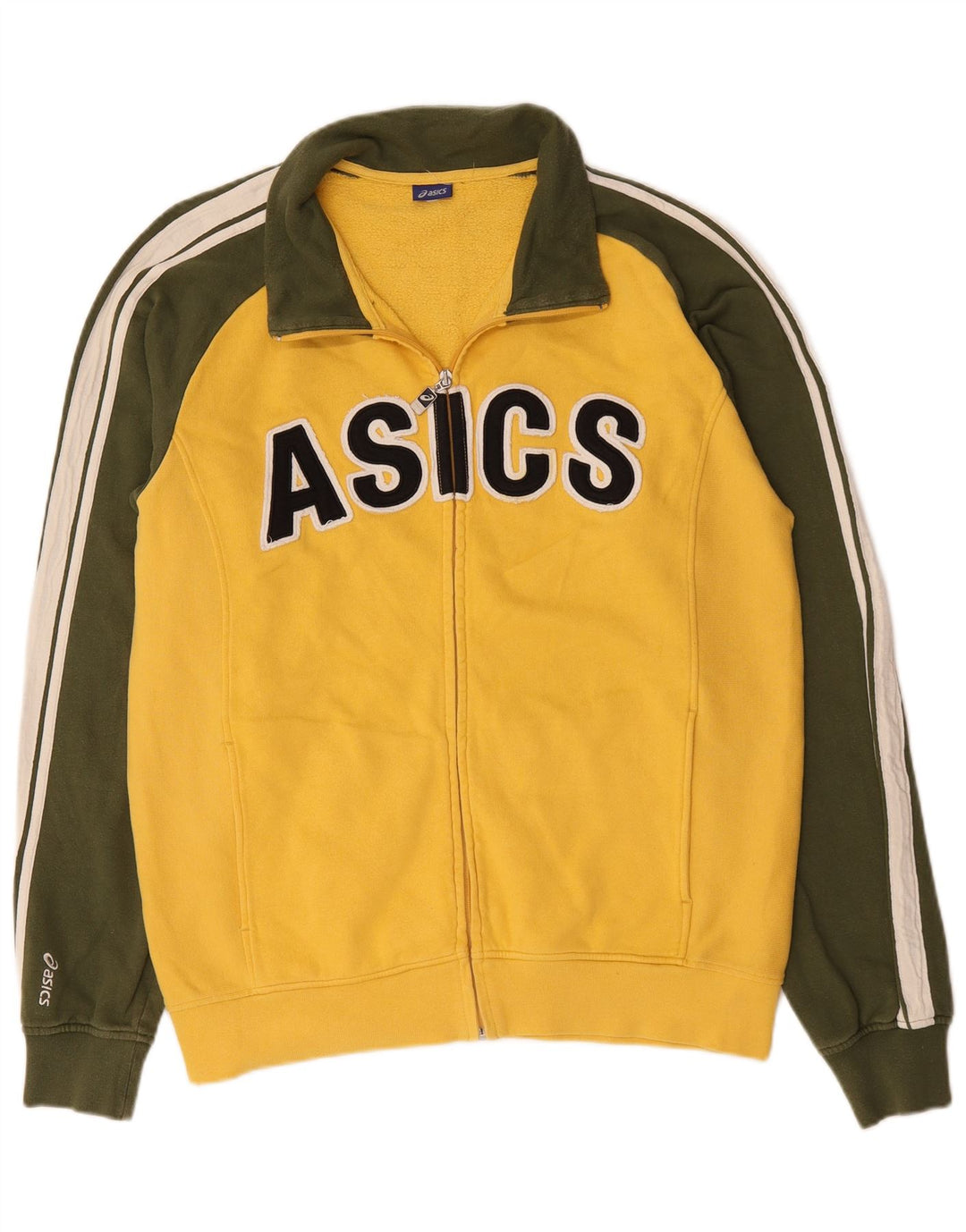 Asics Veste de Survêtement Graphique Homme Jaune Moyen Coton Colorblock