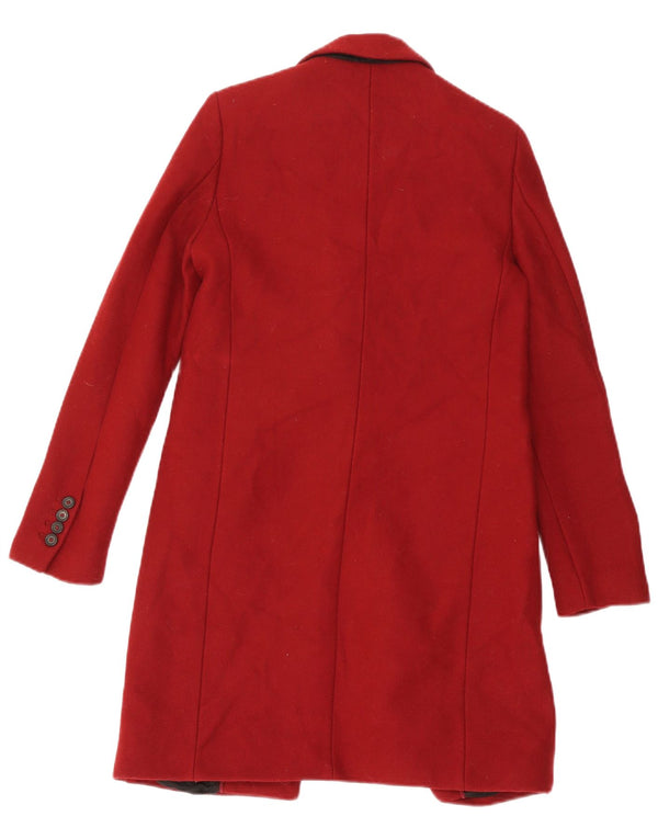 ZARA Femme Pardessus UK 6 XS Rouge Polyester
