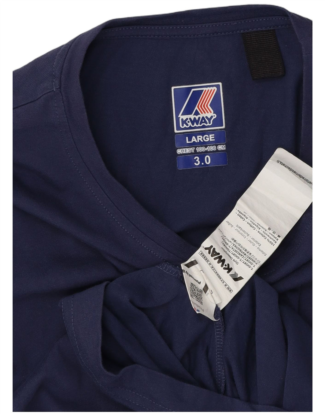 K-Way T-Shirt Homme Haut Large Bleu Marine Coton