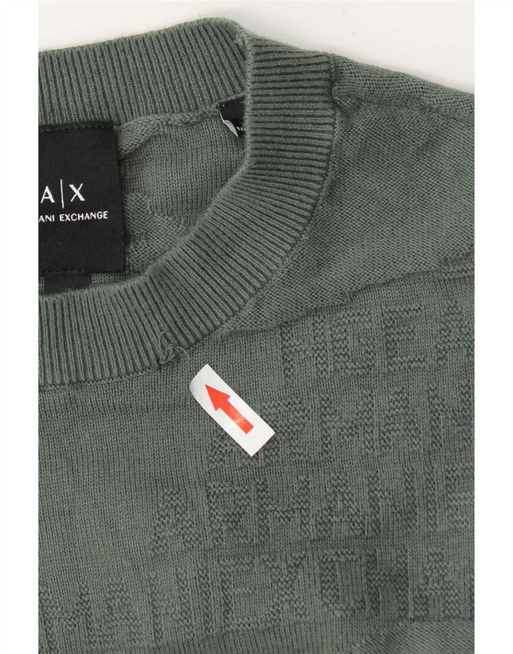 Armani Exchange Pull ras du cou pour homme en coton vert petit