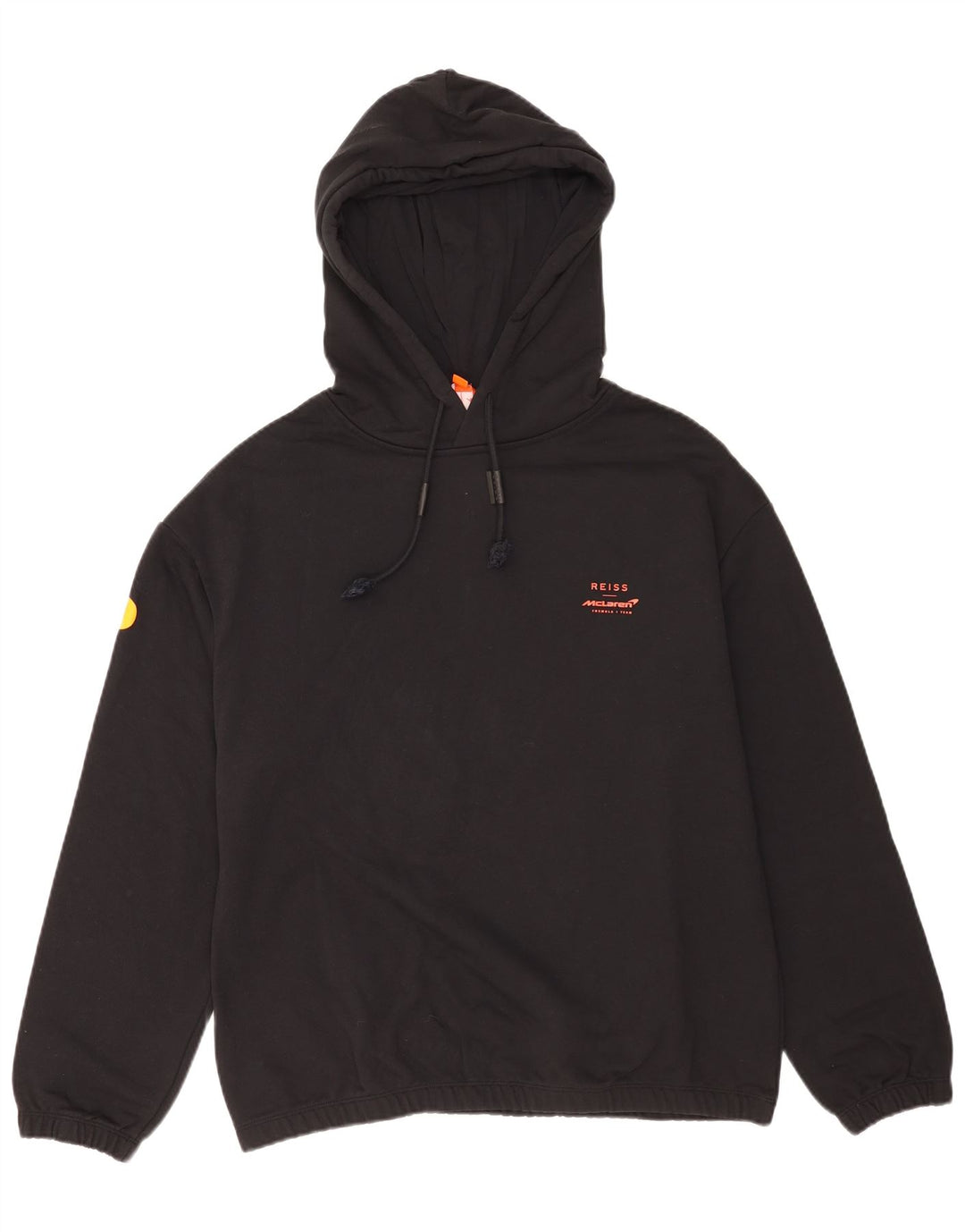 Reiss Pull à Capuche Graphique Homme Noir Moyen Coton