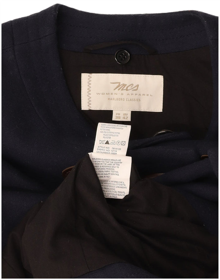 MARLBORO CLASSICS Duffle Coat Femme EU 42 Large Bleu Marine Polyester