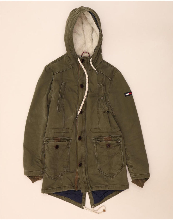 Tommy Hilfiger Parka à capuche pour homme UK 36 Small Kaki