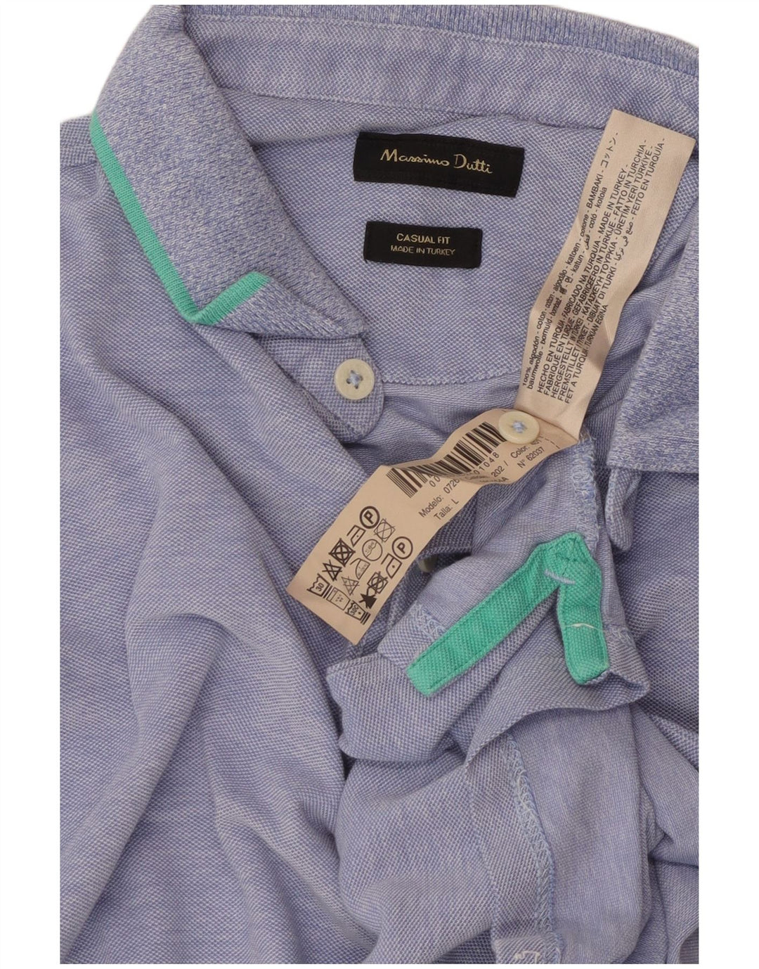 Massimo Dutti Polo coupe décontractée pour homme en coton bleu moyen