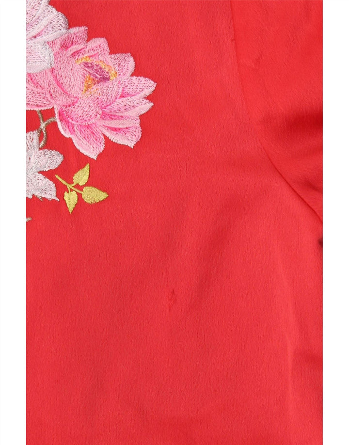 Ted Baker Veste Bomber Femme UK 12 Polyester Floral Rouge Moyen