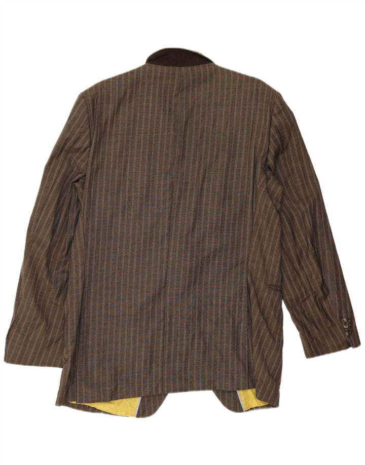Tommy Hilfiger Veste blazer à 2 boutons pour homme IT 52 XL en viscose rayée marron
