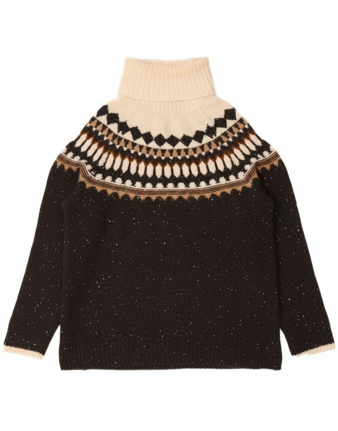Marks & Spencer Pull col roulé pour femme UK 10 Petit Gris Fair Isle