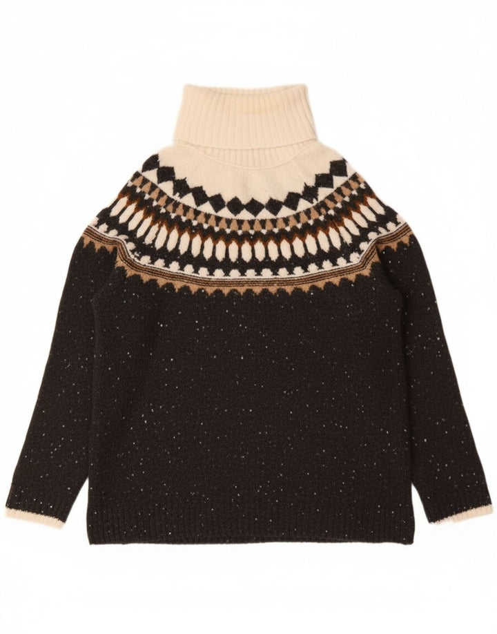 Marks & Spencer Pull col roulé pour femme UK 10 Petit Gris Fair Isle