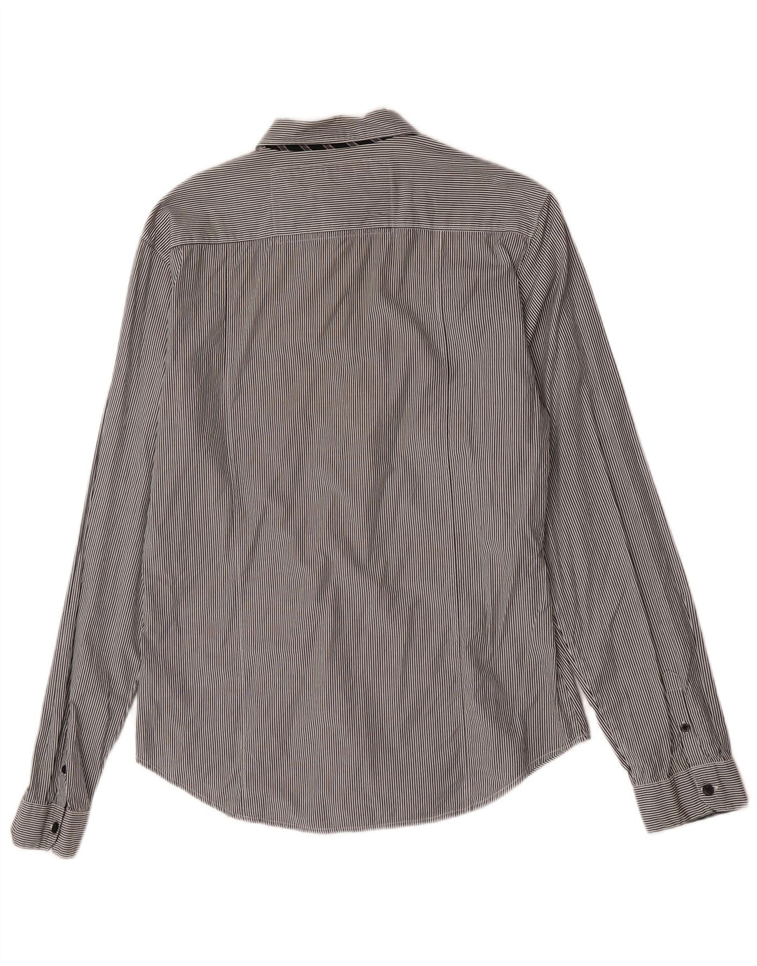 Guess Chemise Coupe Classique Homme Large Gris Rayé Coton