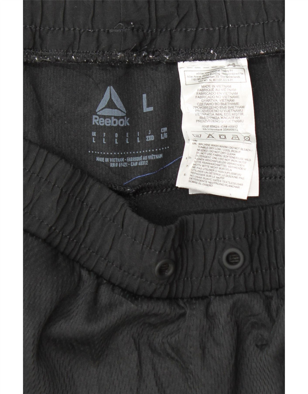 REEBOK Pantalon de Survêtement Homme Large Noir Polyester