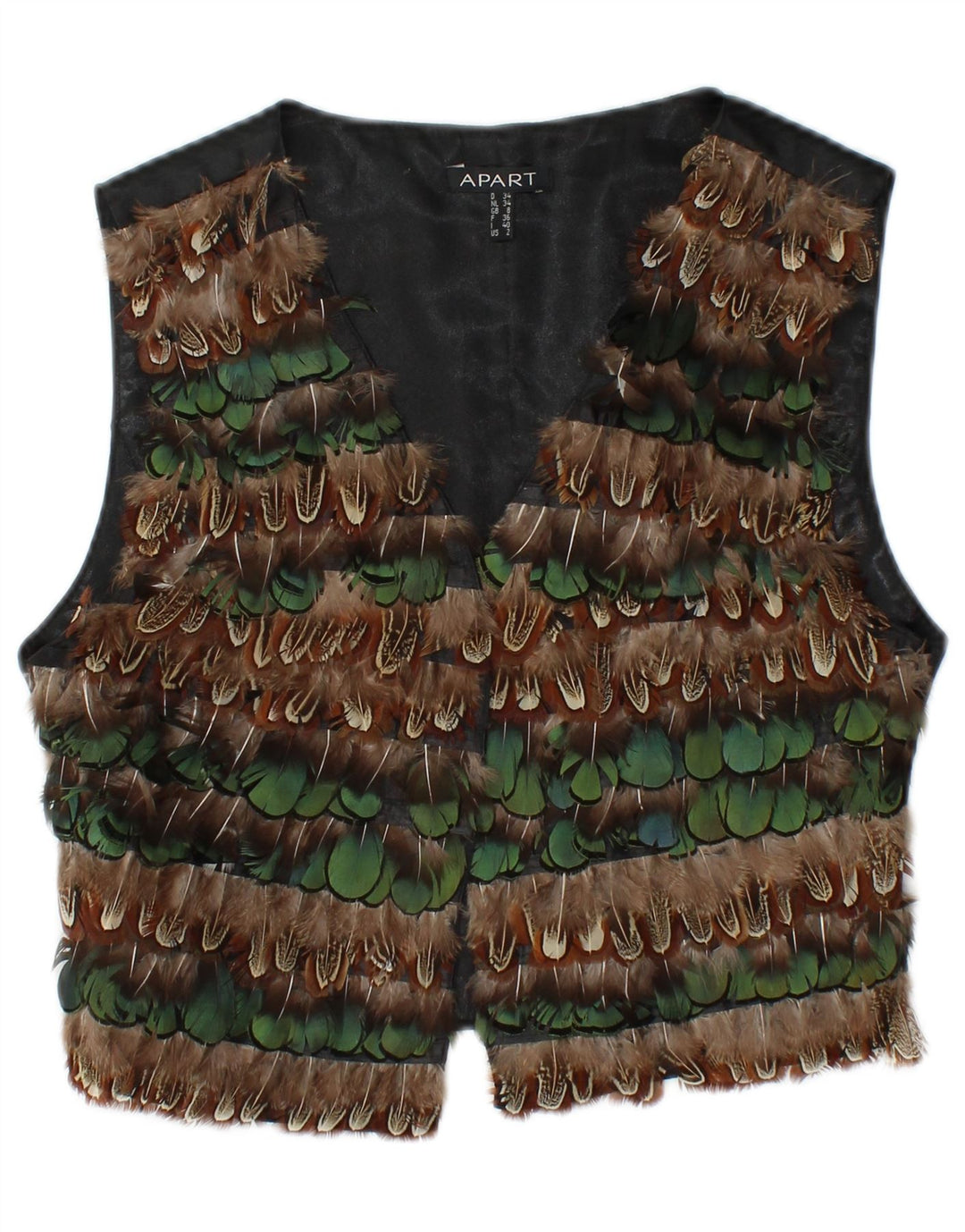 APART Gilet Femme UK 8 Petit Polyester Rayé Noir