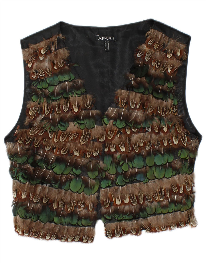 APART Gilet Femme UK 8 Petit Polyester Rayé Noir