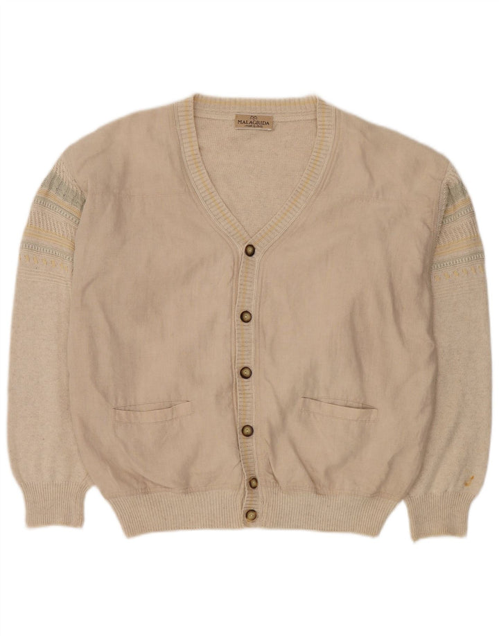 Malagrida Cardigan Homme Pull Large Beige Viscose