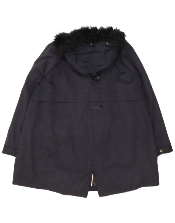 Monsoon Parka surdimensionnée à capuche pour femme UK 18 XL Bleu marine Polyester