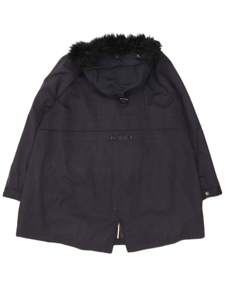 Monsoon Parka surdimensionnée à capuche pour femme UK 18 XL Bleu marine Polyester