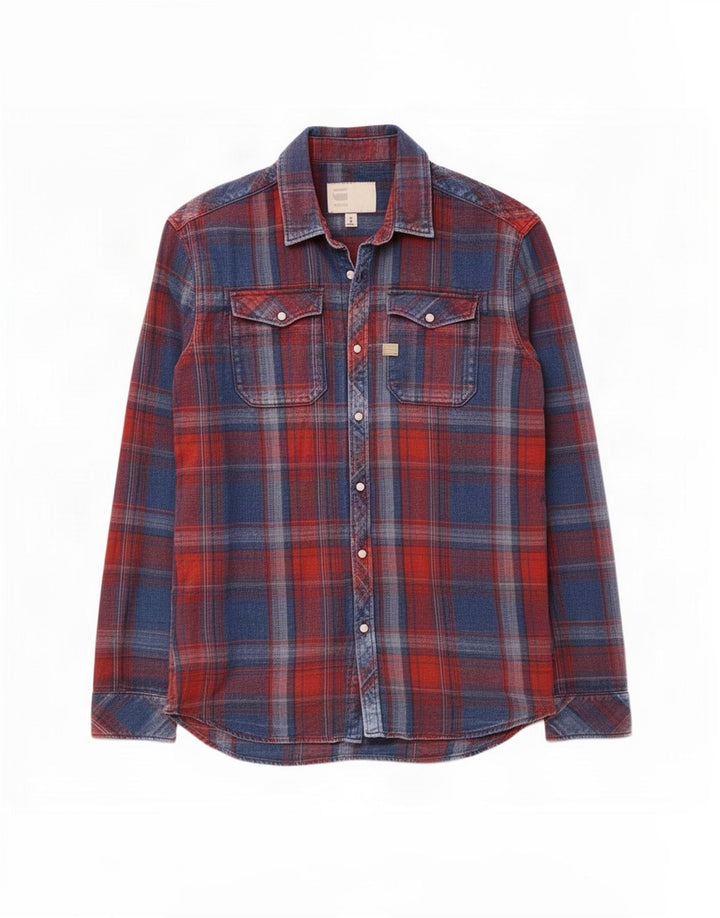 G-Star Chemise Homme Bleu Moyen Carreaux Coton