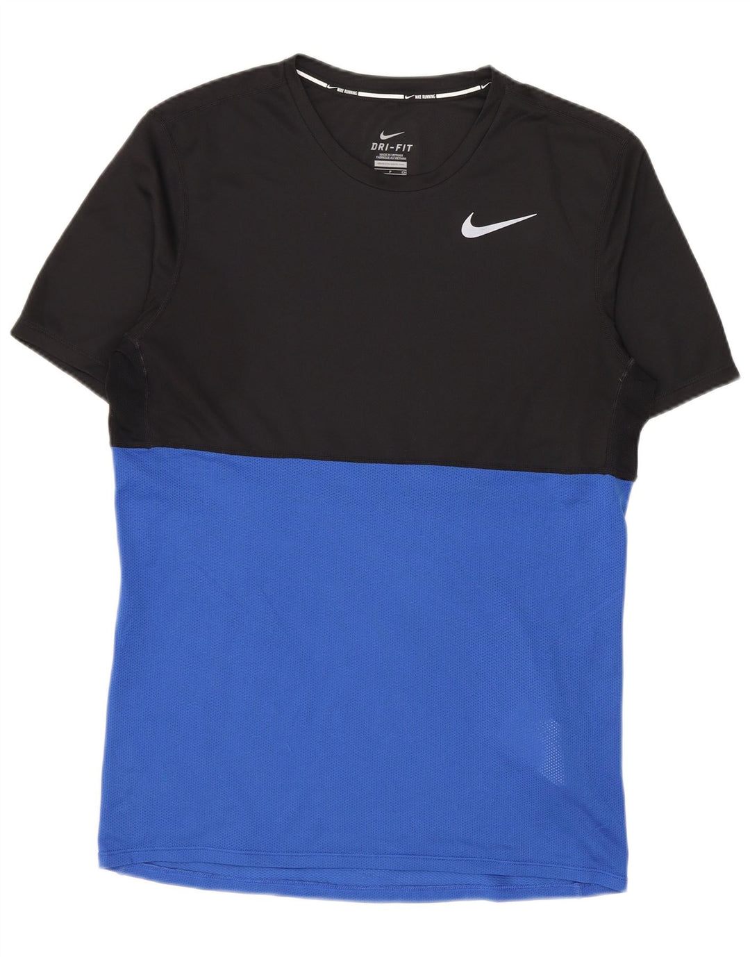 NIKE T-shirt Dri Fit pour hommes, petit, noir, color block, en polyester