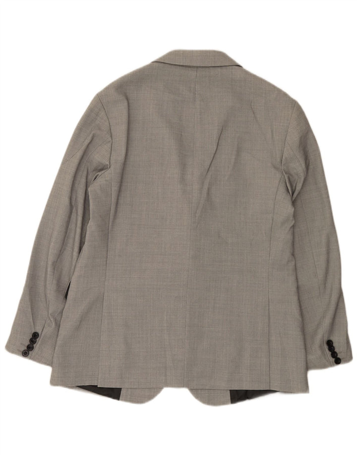 Zara Veste Blazer 2 Boutons Homme EU 50 Gris Moyen Polyester