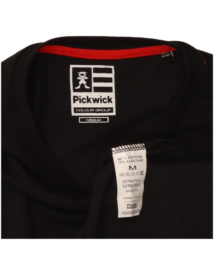 Pickwick Haut graphique à manches longues pour homme en coton noir moyen