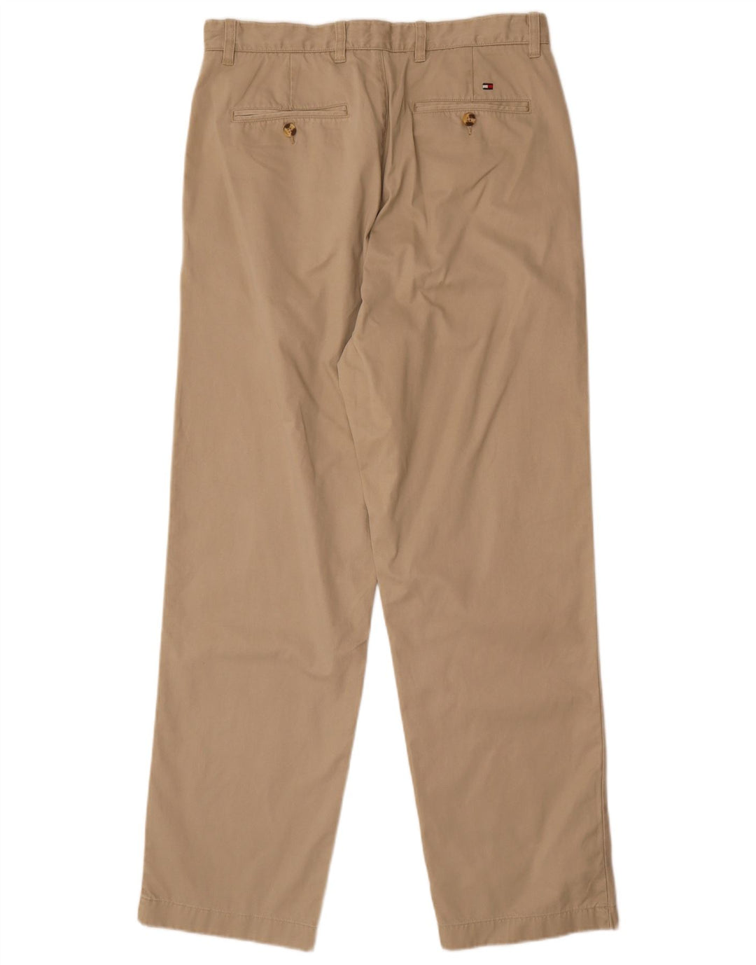 TOMMY HILFIGER Pantalon Chino Droit Homme W33 L32 Beige Coton