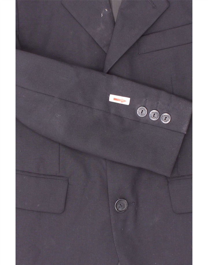Armani Junior Veste Blazer 3 Boutons Garçon 6-7 Ans Laine Bleu Marine