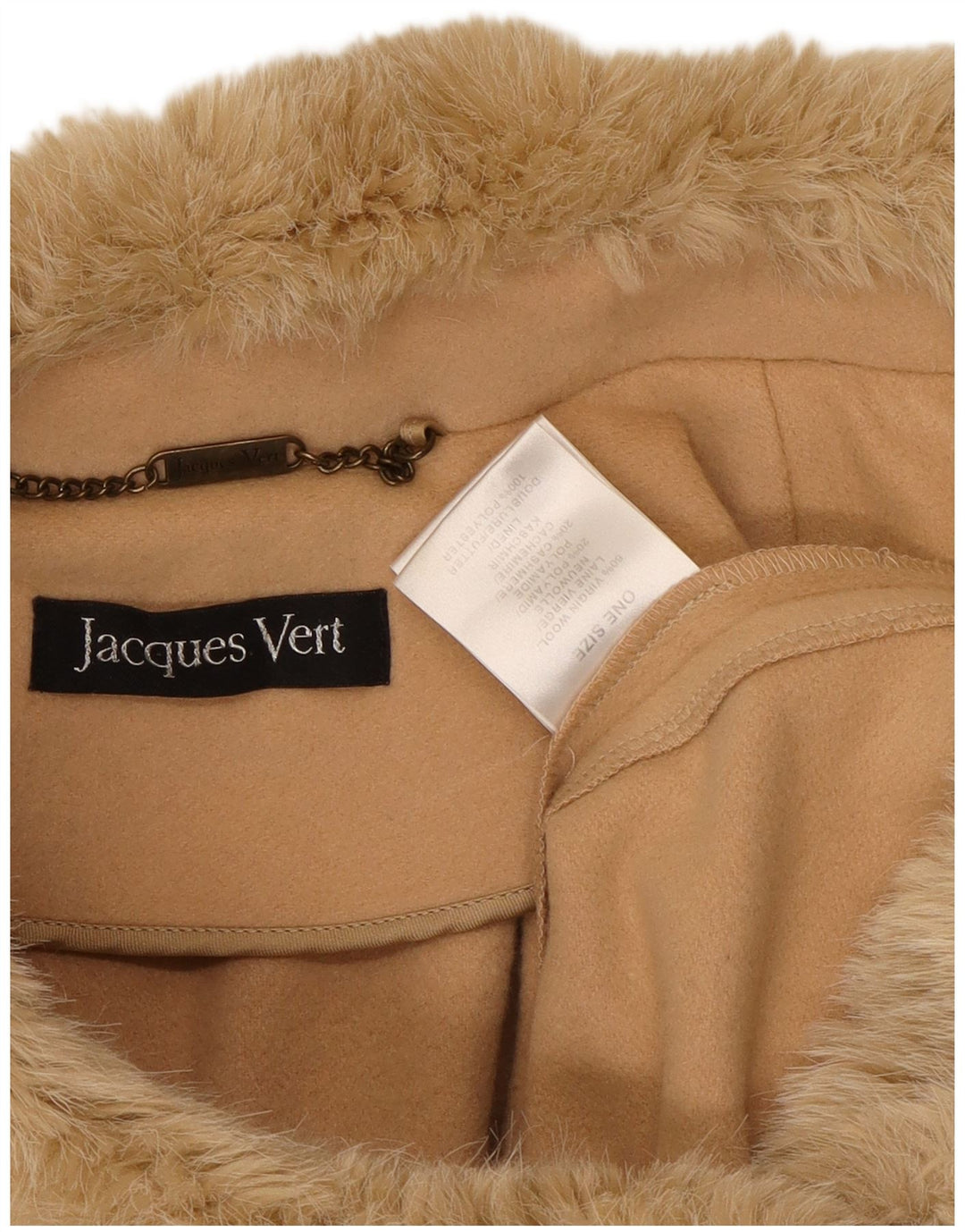 Jacques Vert Manteau Poncho Femme Taille Unique Laine Beige