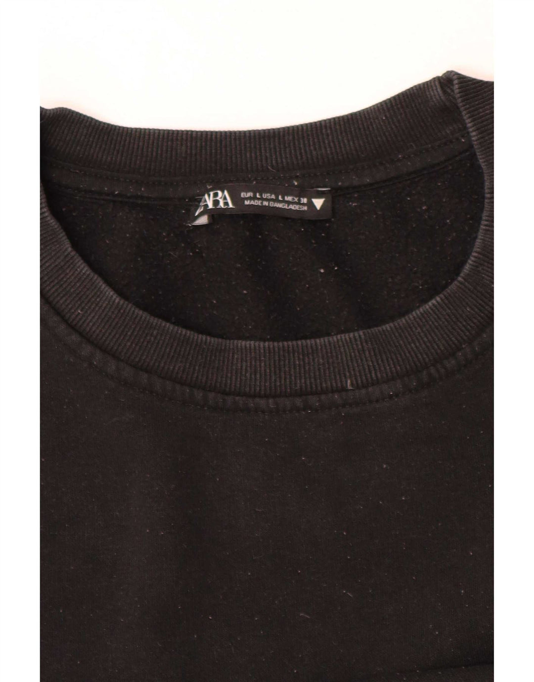 Zara Womens Crop Oversize Sweatshirt Jumper UK 14 Grand Noir