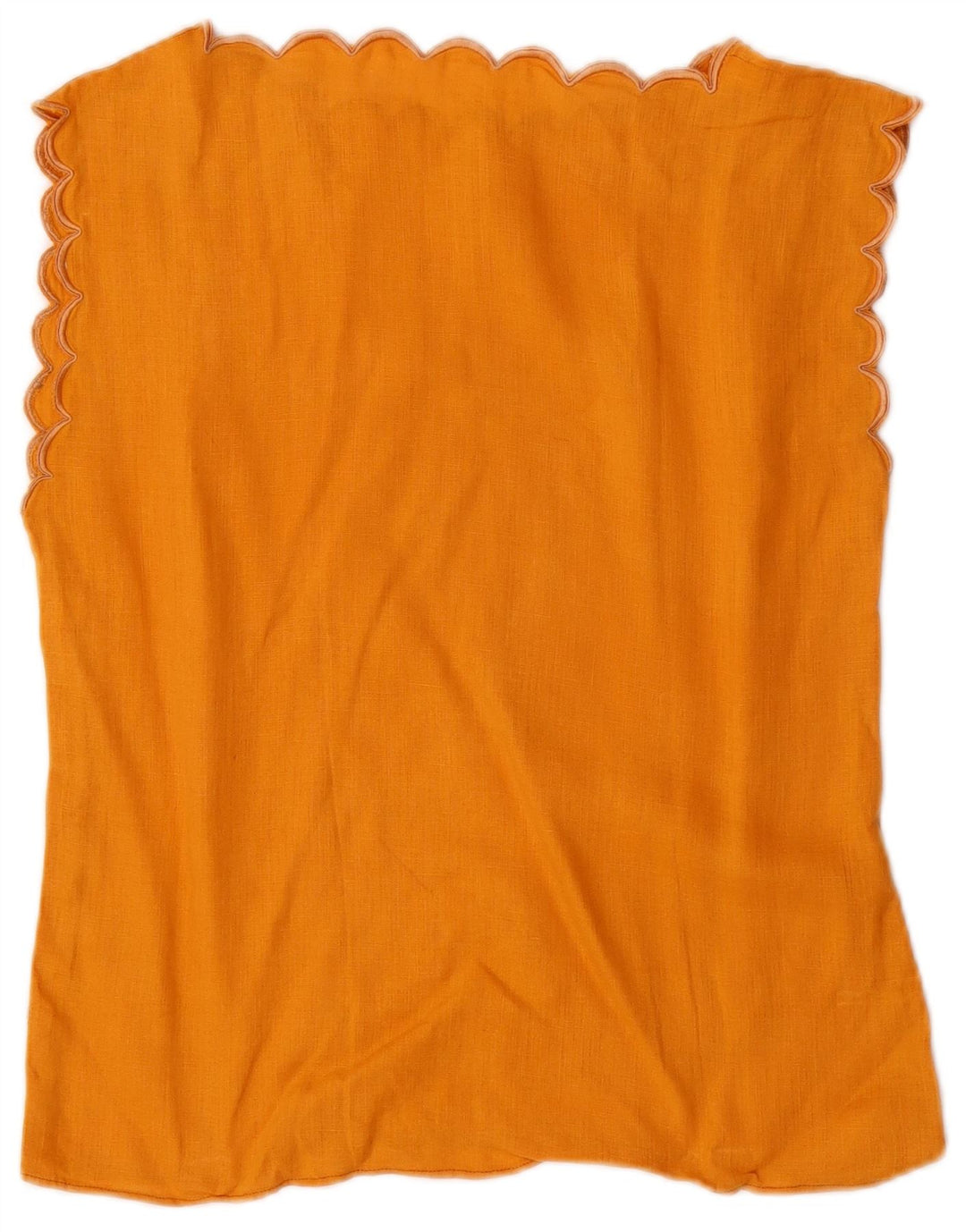 vintage Femme Blouse Sans Manches Top UK 12 Orange Moyen