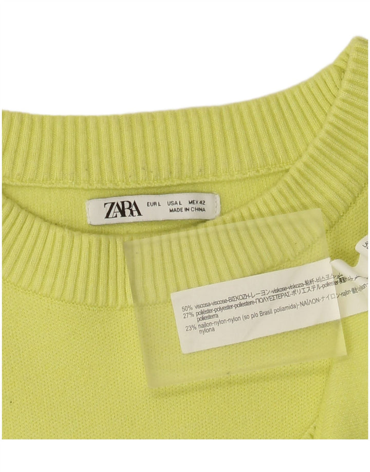 Zara Homme Pull Col Bateau Large Vert Viscose