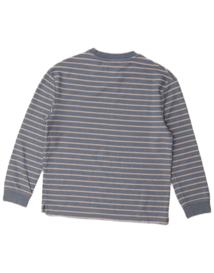 Marks & Spencer Haut à Manches Longues Garçon 11-12 ans Bleu Rayé Coton