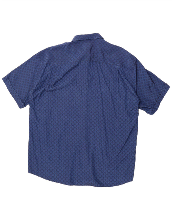 Raybest Chemise à Manches Courtes Homme XL Bleu Marine Géométrique Viscose