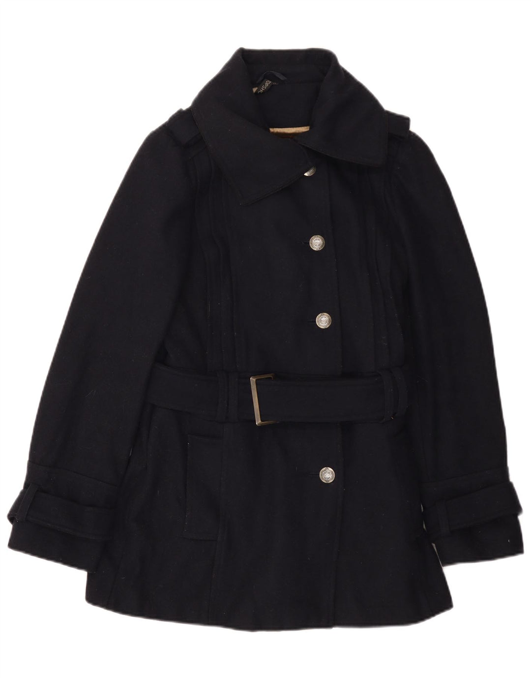 Topshop Manteau Femme UK 44 Laine Bleu Marine Moyen