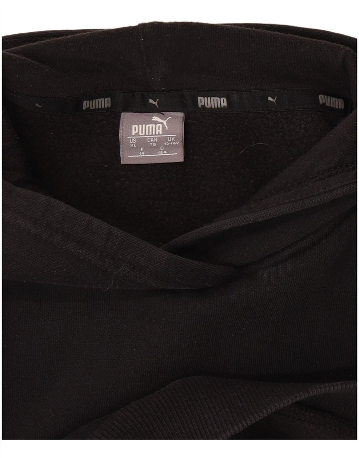 PUMA Sweat à capuche graphique pour fille 13-14 ans Noir Coton
