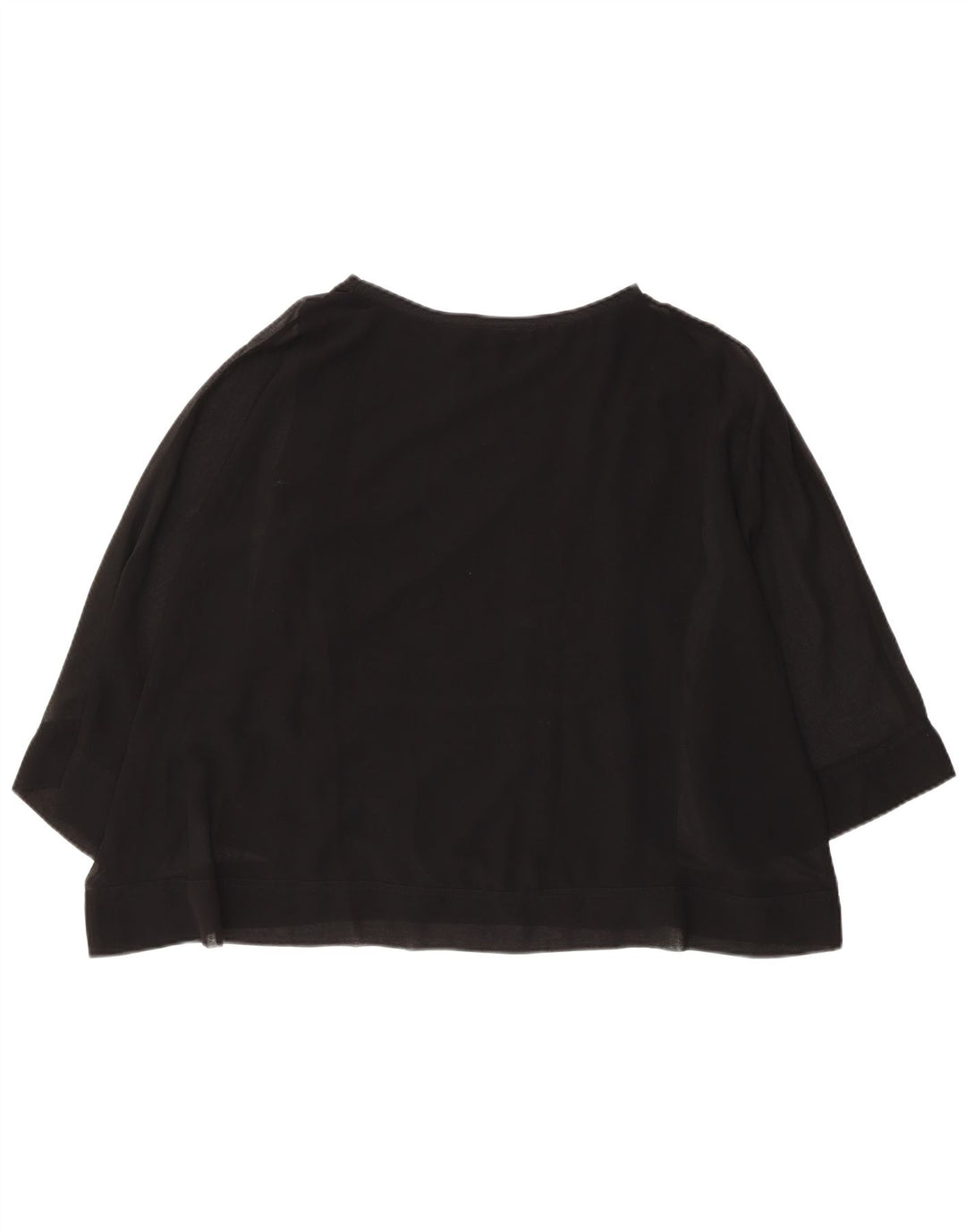 Zara Womens Loose Fit Crop Blouse Top UK 14 Grand Noir Moderne